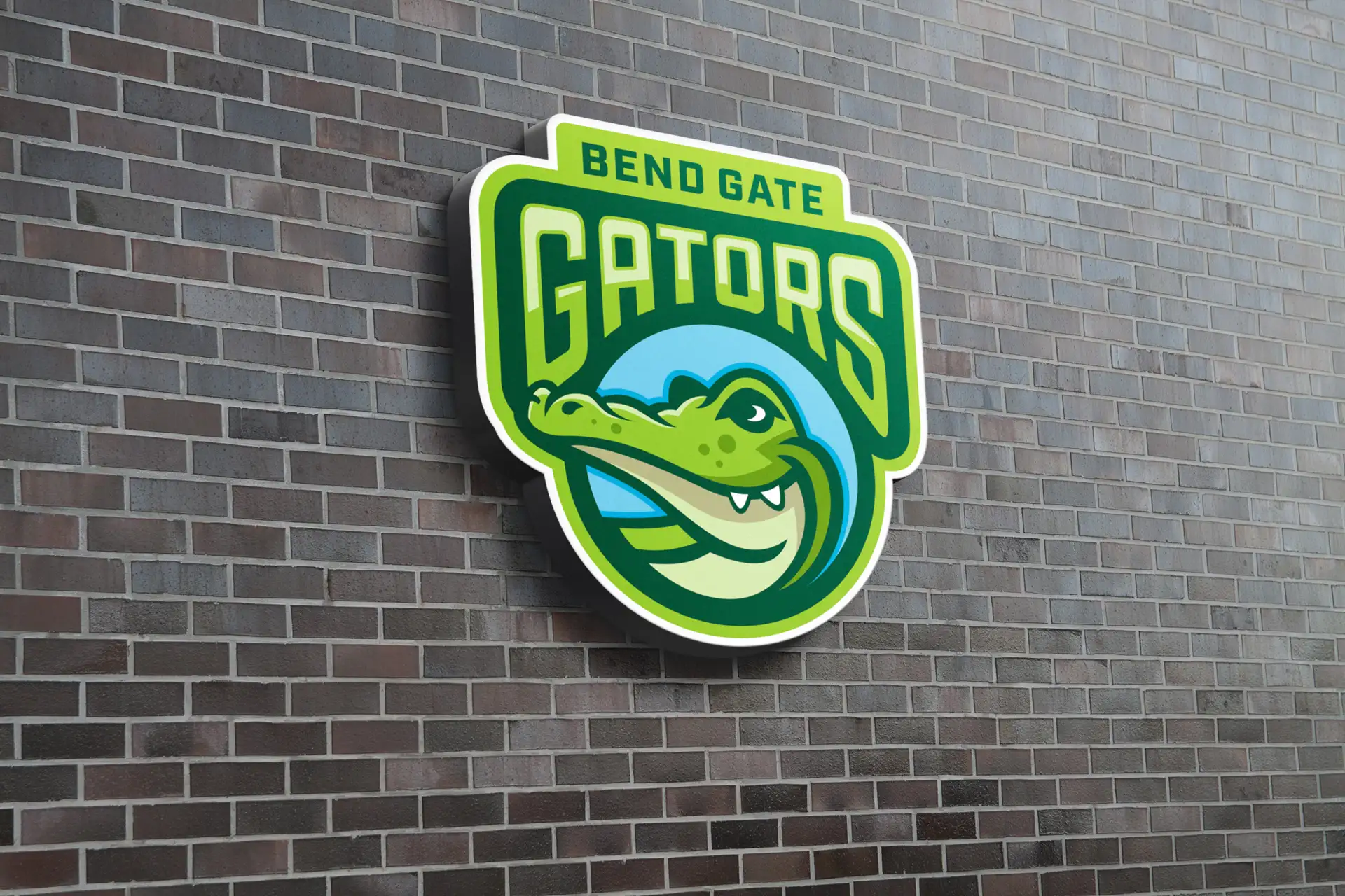 Elementary school students with new mascot and branding